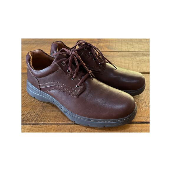 Mens Clarks Un Brawley Lace Oxford Shoes Brown Mahogany Leather 12M - Picture 13 of 13